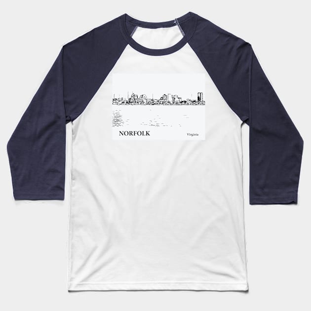 Norfolk - Virginia Baseball T-Shirt by Lakeric